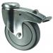 Swivel Castor, Braked, Single Hole, 125 Mmdia, Thermoplastic Rubber Tyred Nylon Wheel Ball Journal 427183