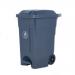 70L light duty pedal operated wheelie bin, dark grey 427338