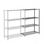 Heavy duty tubular shelving add on bay, 2000mm height, with chipboard shelf covers 427585