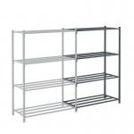 Heavy duty tubular shelving, 2500mm high add on bay, with chipboard shelf covers 427595