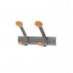 Alba Wall Coat Rack,2 Hook, Silver Wood 427726