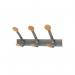 Alba Wall Coat Rack,3 Hook, Silver Wood 427727