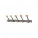 Alba Wall Coat Rack,5 Hook, Silver Wood 427728