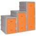 Plastic 1 Door Locker -key Operated Lock - H 450 mm - Orange 427886