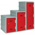 Plastic 1 Door Locker- Key Operated Lock - H 450 mm - Red 427889
