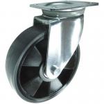 Plate Fixing Swivel Castor 100 mm Greypolyurethane Tyred Nylon Wheel Ball Journal Bearing 427959