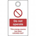 Lockout Tag with Eyelet - Donot Operate (double Sided, Pack 10 Tags) 428058