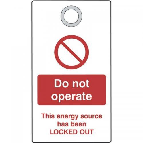 Lockout Tag with Eyelet - Donot Operate (double Sided, Pack 10 Tags) 428058