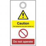 Lockout Tag with Eyelet-caution (double Sided, Single) 428059