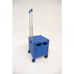 Folding box trolley with swivel wheels, capacity 35kg 428062