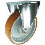 Plate Fixing Fixed Castor 160 mm Polyurethanetyred Cast Iron Wheel Ball Journal Bearing 428156