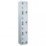 Perforated Door Tool Locker - 4 Compartments,standard Plug - Grey Door + Cam Lock - 1800 X 300 X 450 mm 428388