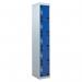 Perforated Door Tool Locker - 5 Compartments,standard Plug - Blue Door + Cam Lock - 1800 X 300 X 450 mm 428389