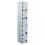Perforated Door Tool Locker - 5 Compartments,standard Plug - Grey Door + Cam Lock - 1800 X 300 X 450 mm 428390