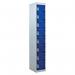 Perforated Door Tool Locker - 8 Compartments,standard Plug - Blue Door + Cam Lock - 1800 X 300 X 450 mm 428393