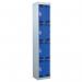 Perforated Door Tool Locker - 4 Compartments,standard Plug - Blue Door + Cam Lock - 1800 X 450 X 450 mm 428395