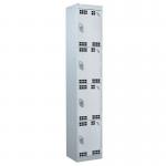 Perforated Door Tool Locker - 4 Compartments,standard Plug - Grey Door + Cam Lock - 1800 X 450 X 450 mm 428396