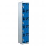 Perforated Door Tool Locker - 5 Compartments,standard Plug - Blue Door + Cam Lock - 1800 X 450 X 450 mm 428397