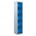 Perforated Door Tool Locker - 5 Compartments,standard Plug - Blue Door + Cam Lock - 1800 X 450 X 450 mm 428397