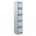Perforated Door Tool Locker - 5 Compartments,standard Plug - Grey Door + Cam Lock - 1800 X 450 X 450 mm 428398