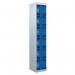 Perforated Door Tool Locker - 6 Compartments,standard Plug - Blue Door + Cam Lock - 1800 X 450 X 450 mm 428399