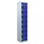 Perforated Door Tool Locker - 8 Compartments,standard Plug - Blue Door + Cam Lock - 1800 X 450 X 450 mm 428401