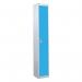1 Door Standard Top Locker with Hasp& Staple Lock - Light Blue - 1800 H X 300 W X 300 D mm 428406