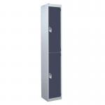 2 Door Standard Top Locker with Hasp& Staple Lock - Dark Grey - 1800 H X 300 W X 300 D mm 428411