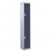 2 Door Standard Top Locker with Hasp& Staple Lock - Dark Grey - 1800 H X 300 W X 300 D mm 428411