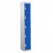5 Door Standard Top Locker with Hasp& Staple Lock - Dark Blue - 1800 H X 300 W X 300 D mm 428431