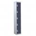 5 Door Standard Top Locker with Hasp& Staple Lock - Dark Grey - 1800 H X 300 W X 300 D mm 428432