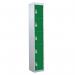 5 Door Standard Top Locker with Hasp& Staple Lock - Green - 1800 H X 300 W X 300 D mm 428433