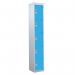 5 Door Standard Top Locker with Hasp& Staple Lock - Light Blue - 1800 H X 300 W X 300 D mm 428434