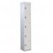 5 Door Standard Top Locker with Hasp& Staple Lock - Light Grey - 1800 H X 300 W X 300 D mm 428435