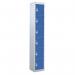 6 Door Standard Top Locker with Hasp& Staple Lock - Dark Blue - 1800 H X 300 W X 300 D mm 428438