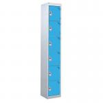 6 Door Standard Top Locker with Hasp& Staple Lock - Light Blue - 1800 H X 300 W X 300 D mm 428441
