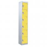 6 Door Standard Top Locker with Hasp& Staple Lock - Yellow - 1800 H X 300 W X 300 D mm 428444