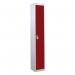 1 Door Standard Top Locker with Hasp& Staple Lock - Red - 1800 H X 300 W X 450 D mm 428450