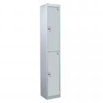 2 Door Standard Top Locker with Hasp& Staple Lock - Light Grey - 1800 H X 300 W X 450 D mm 428456