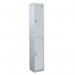 2 Door Standard Top Locker with Hasp& Staple Lock - Light Grey - 1800 H X 300 W X 450 D mm 428456