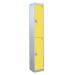 2 Door Standard Top Locker with Hasp& Staple Lock - Yellow - 1800 H X 300 W X 450 D mm 428458