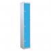 3 Door Standard Top Locker with Hasp& Staple Lock - Light Blue - 1800 H X 300 W X 450 D mm 428462