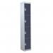4 Door Standard Top Locker with Hasp& Staple Lock - Dark Grey - 1800 H X 300 W X 450 D mm 428467