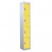 4 Door Standard Top Locker with Hasp& Staple Lock - Yellow - 1800 H X 300 W X 450 D mm 428472