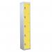 5 Door Standard Top Locker with Hasp& Staple Lock - Yellow - 1800 H X 300 W X 450 D mm 428479