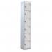 6 Door Standard Top Locker with Hasp& Staple Lock - Light Grey - 1800 H X 300 W X 450 D mm 428484