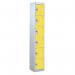 6 Door Standard Top Locker with Hasp& Staple Lock - Yellow - 1800 H X 300 W X 450 D mm 428486