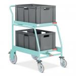 Medical records trolley with 2 boxes and extendable 428529