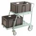 Medical records trolley with 2 boxes and extendable 428529