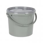 Grey Bucket with Lid Regrind Plastic 5.6 L, Pack of 25 428633